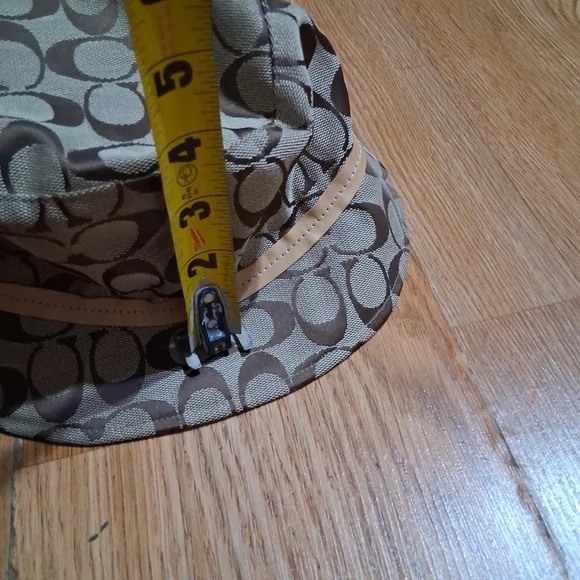 Coach Hat Patterned Bucket Hat with Orange Lining - Picture 5 of 11